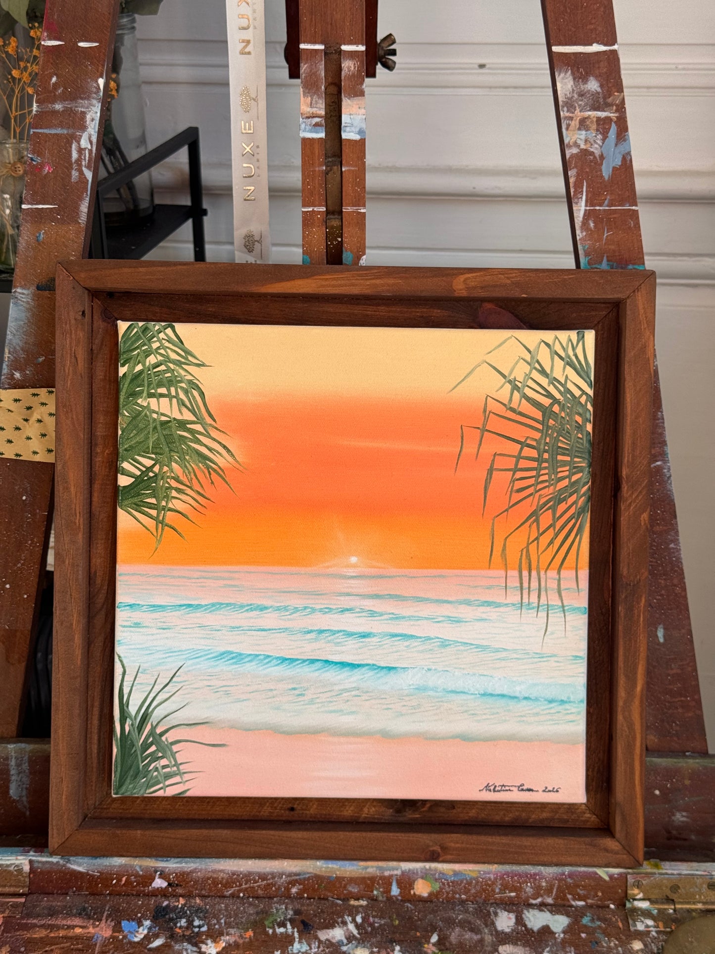 Mon Calme - Peinture à l'huile sur toile en coton encadrée