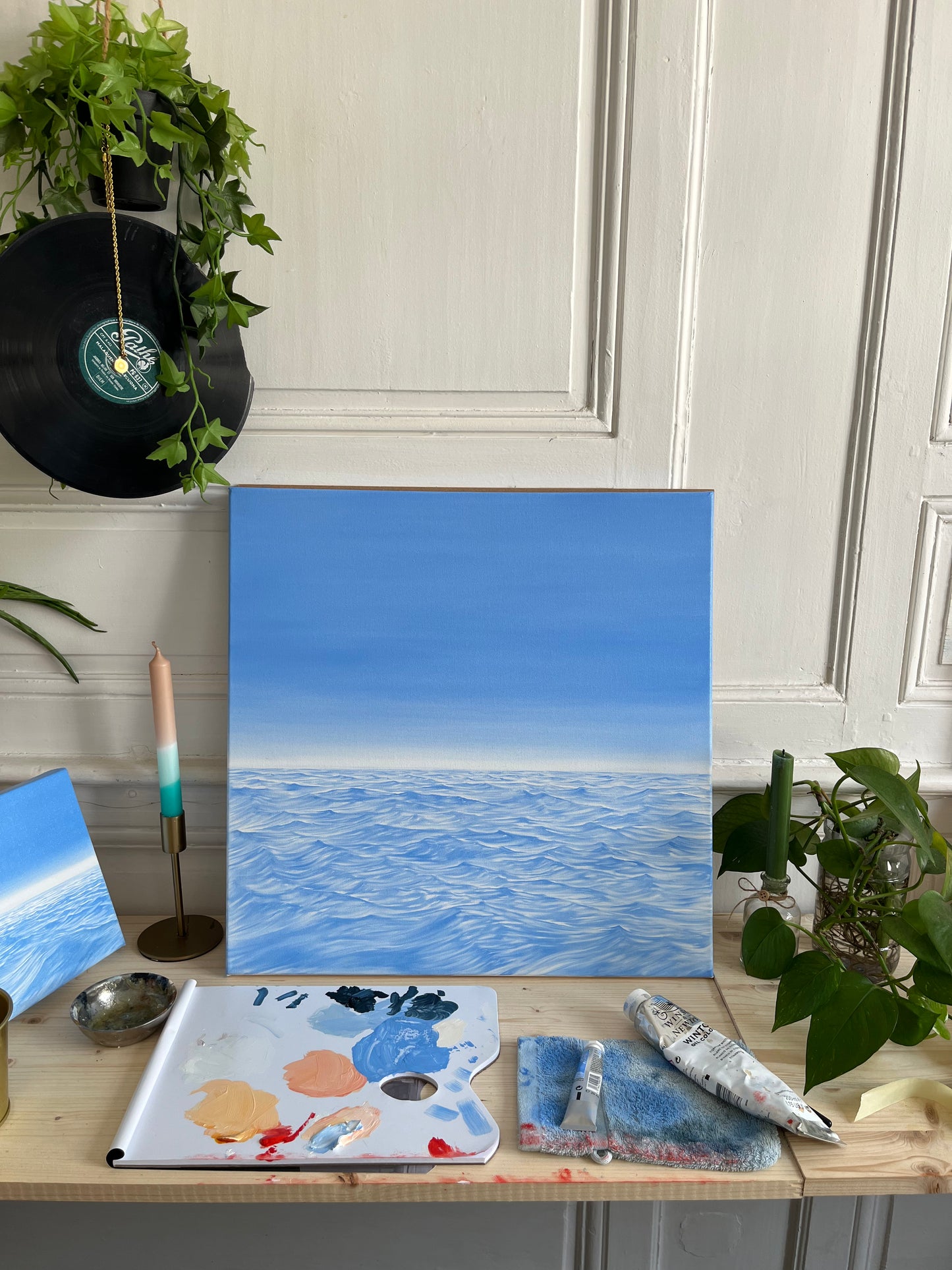 Songe - Peinture à l'huile sur toile 50 x 50 cm