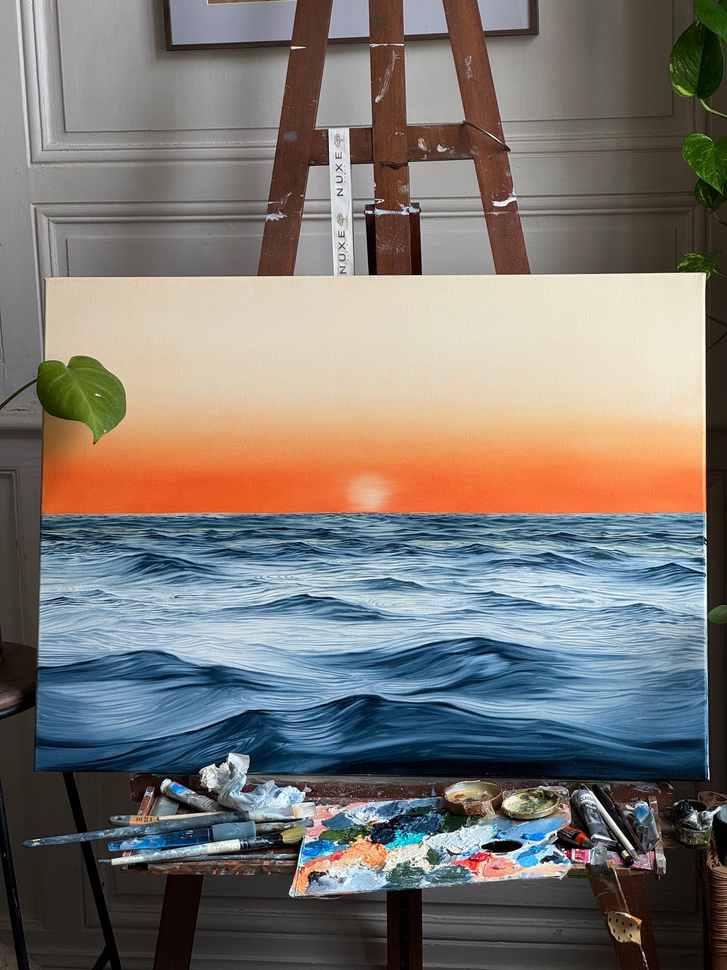 Révérence - Peinture à l'huile sur toile en coton