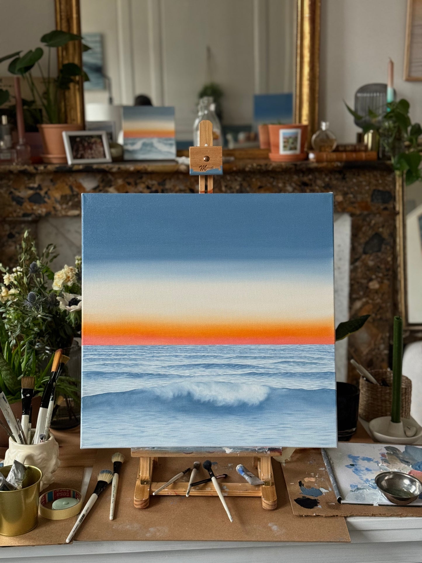 Incandescence - Peinture à l'huile sur toile 50 x 50 cm