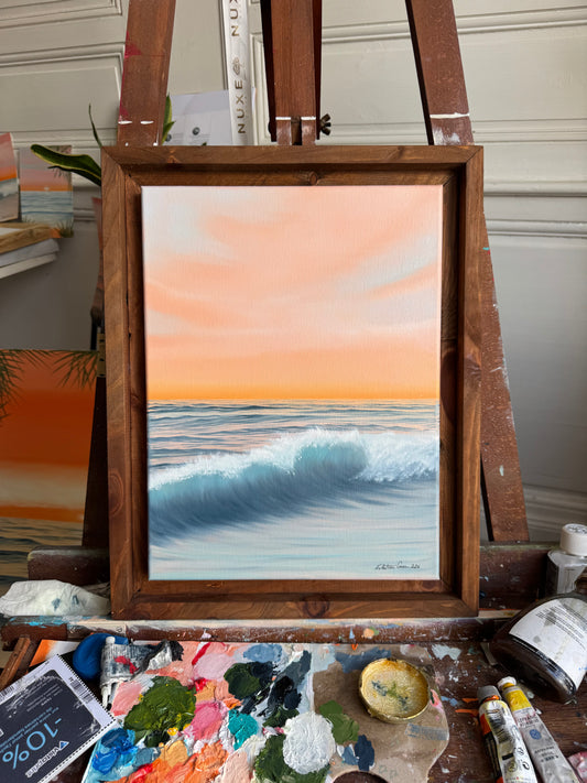 Solstice - Peinture à l'huile sur toile en coton encadrée