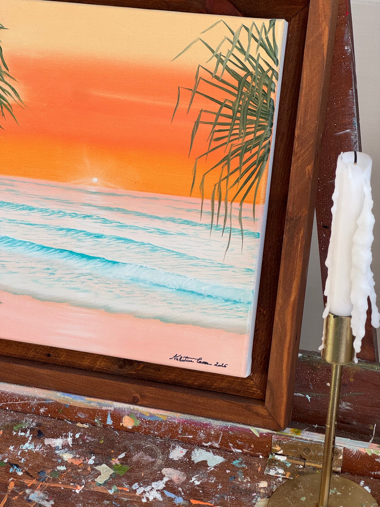 Mon Calme - Peinture à l'huile sur toile en coton encadrée