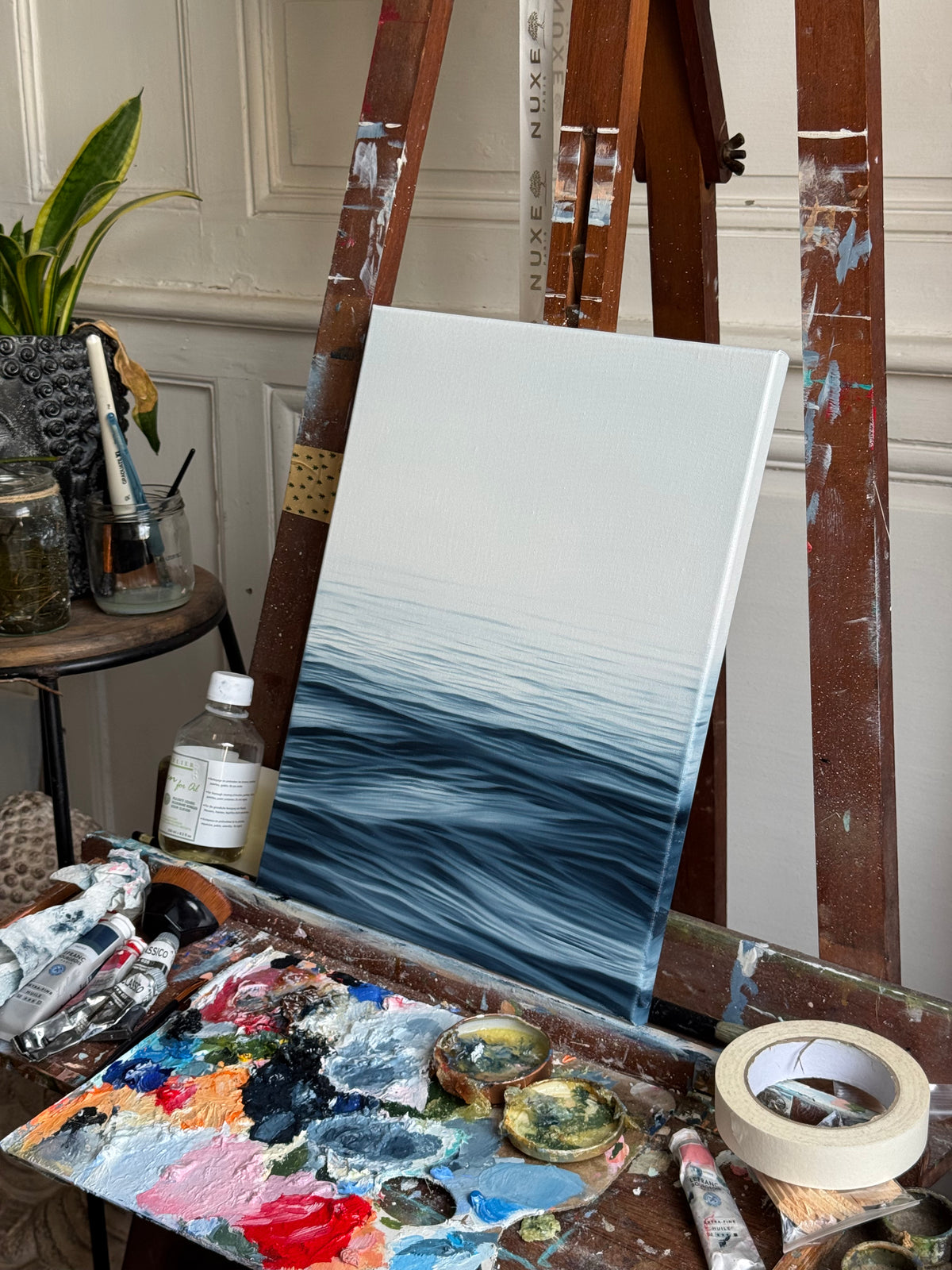 Silence - Peinture à l'huile sur toile en coton