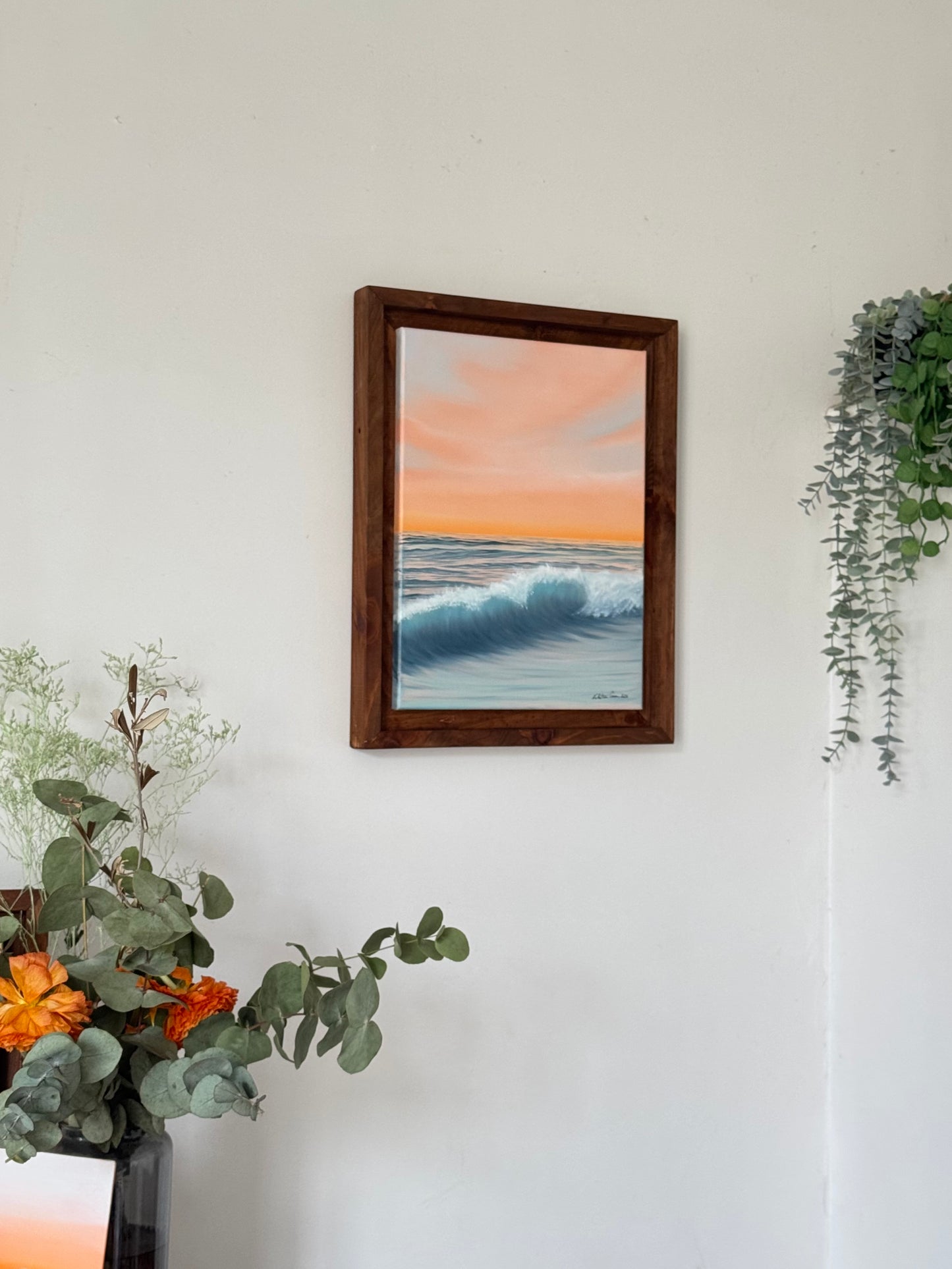 Solstice - Peinture à l'huile sur toile en coton encadrée