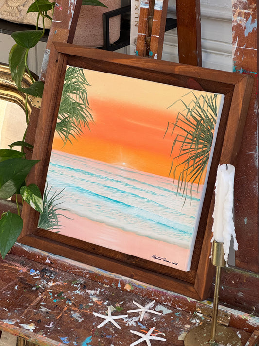 Mon Calme - Peinture à l'huile sur toile en coton encadrée