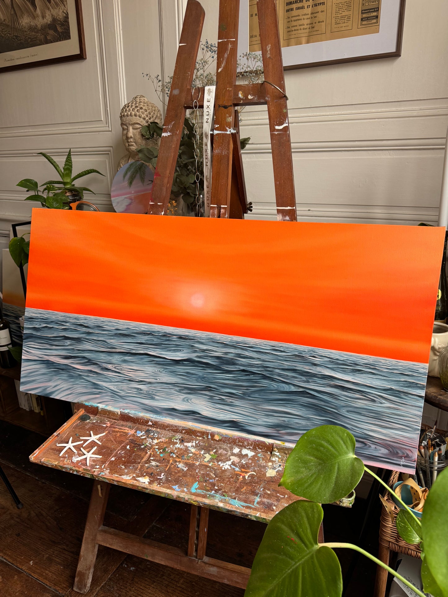 Papaye - Peinture à l'huile sur toile en coton