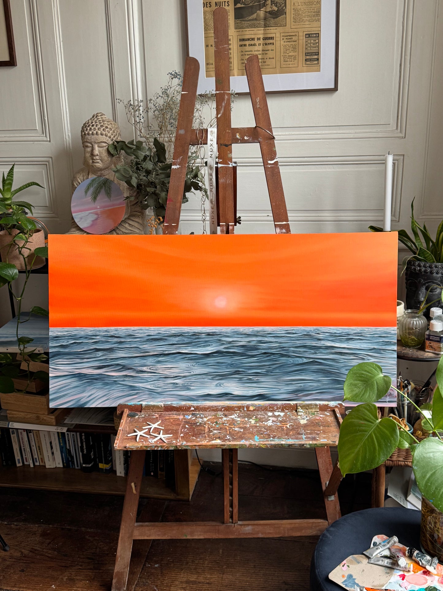 Papaye - Peinture à l'huile sur toile en coton