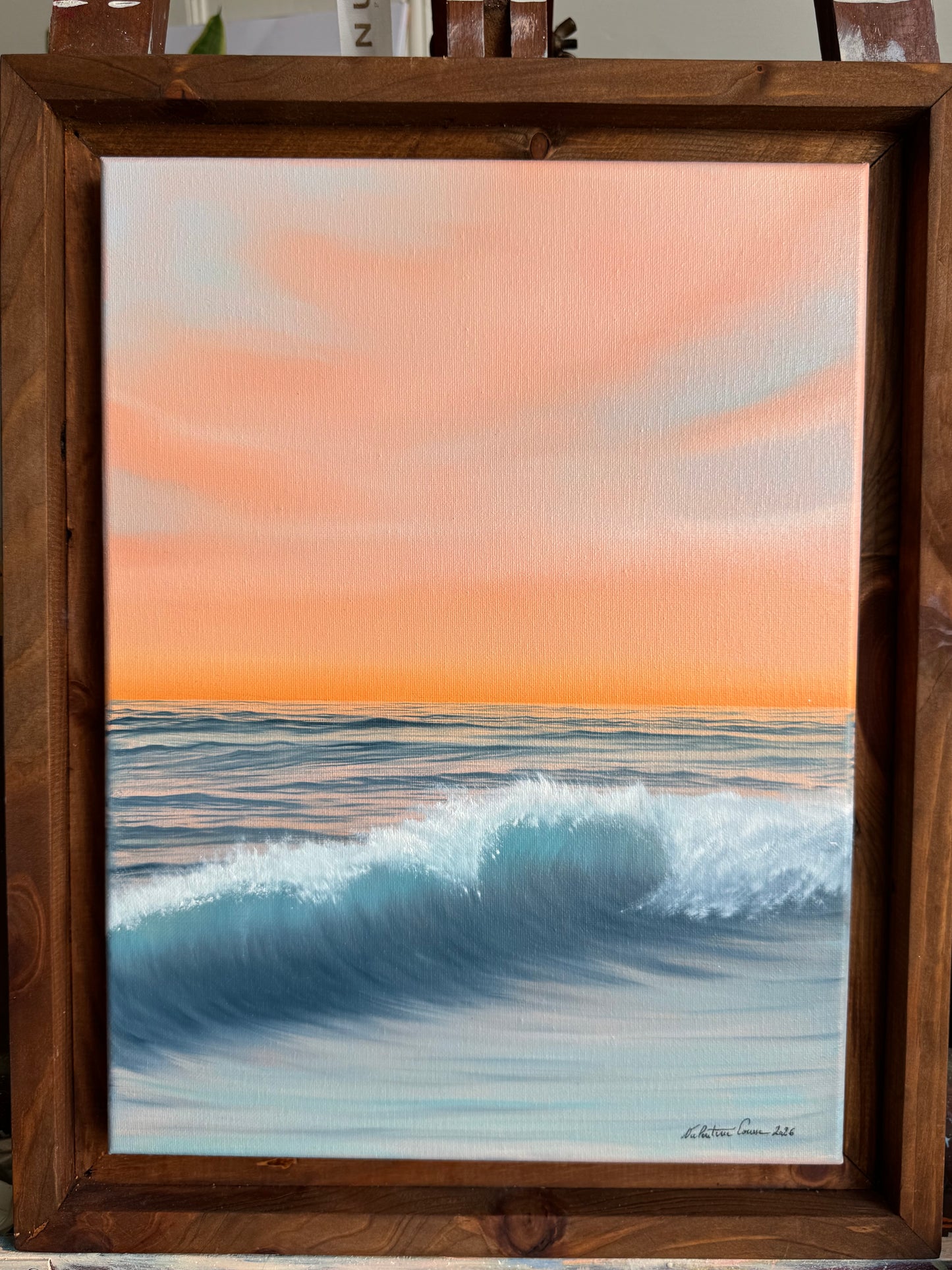 Solstice - Peinture à l'huile sur toile en coton encadrée