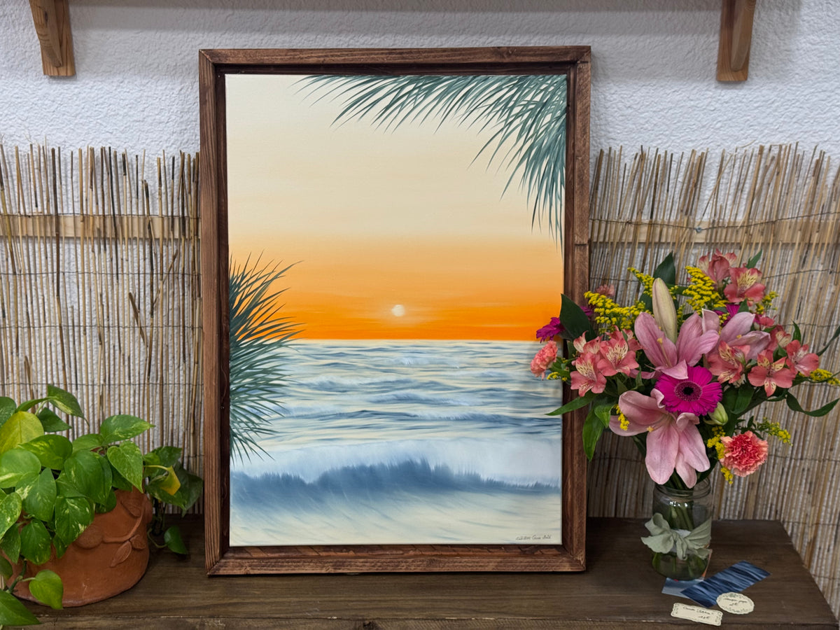 Harmonie - Peinture à l'huile sur toile en coton encadrée