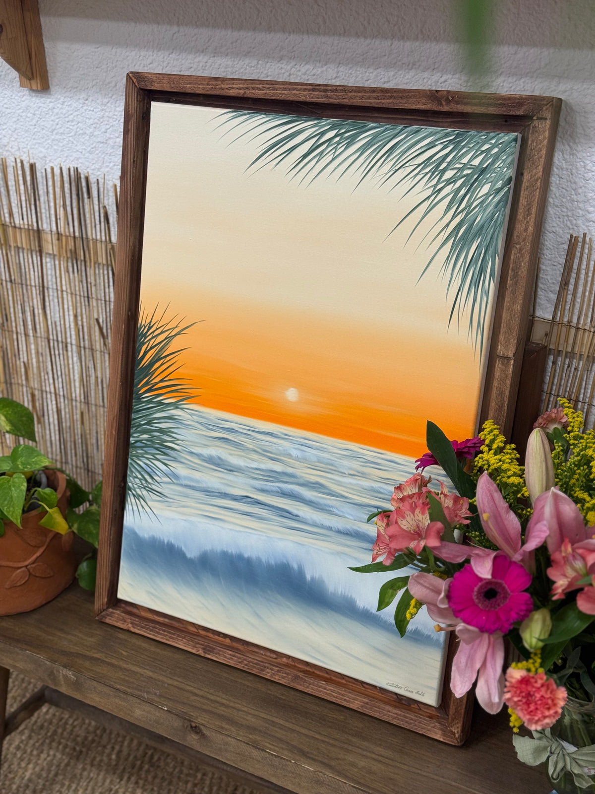 Harmonie - Peinture à l'huile sur toile en coton encadrée