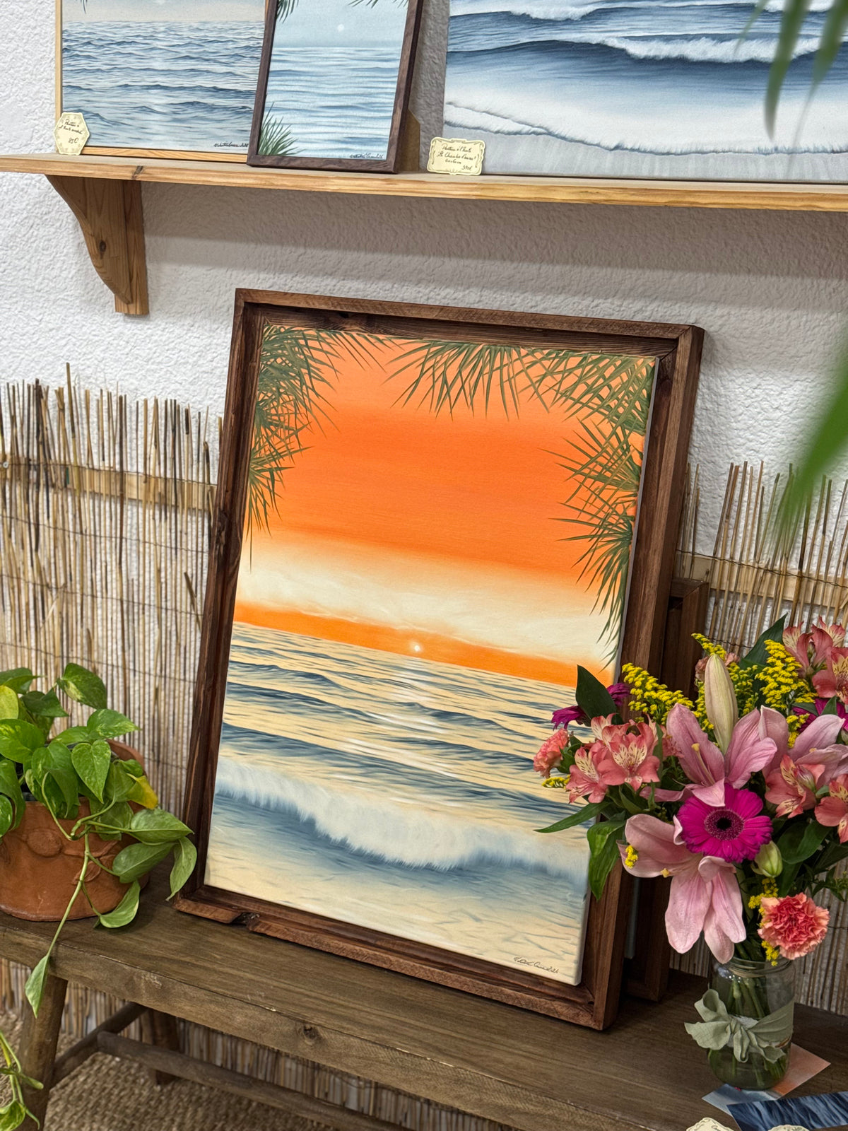 L'orangerie - Peinture à l'huile sur toile en coton encadrée