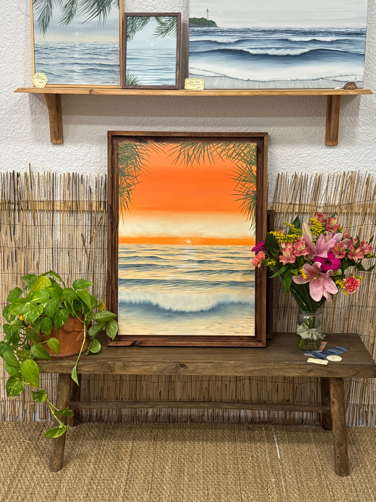 L'orangerie - Peinture à l'huile sur toile en coton encadrée
