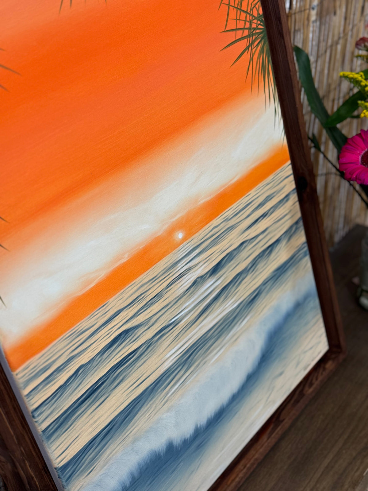 L'orangerie - Peinture à l'huile sur toile en coton encadrée