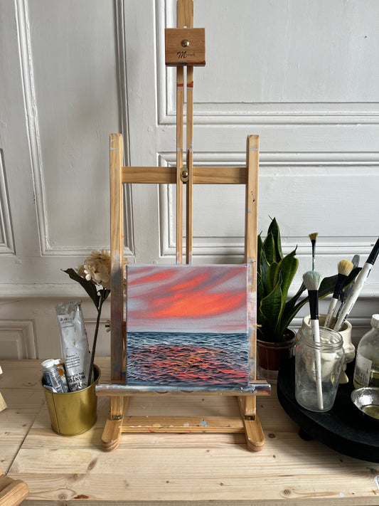 Flamme - Peinture à l'huile sur toile 20 x 20 cm