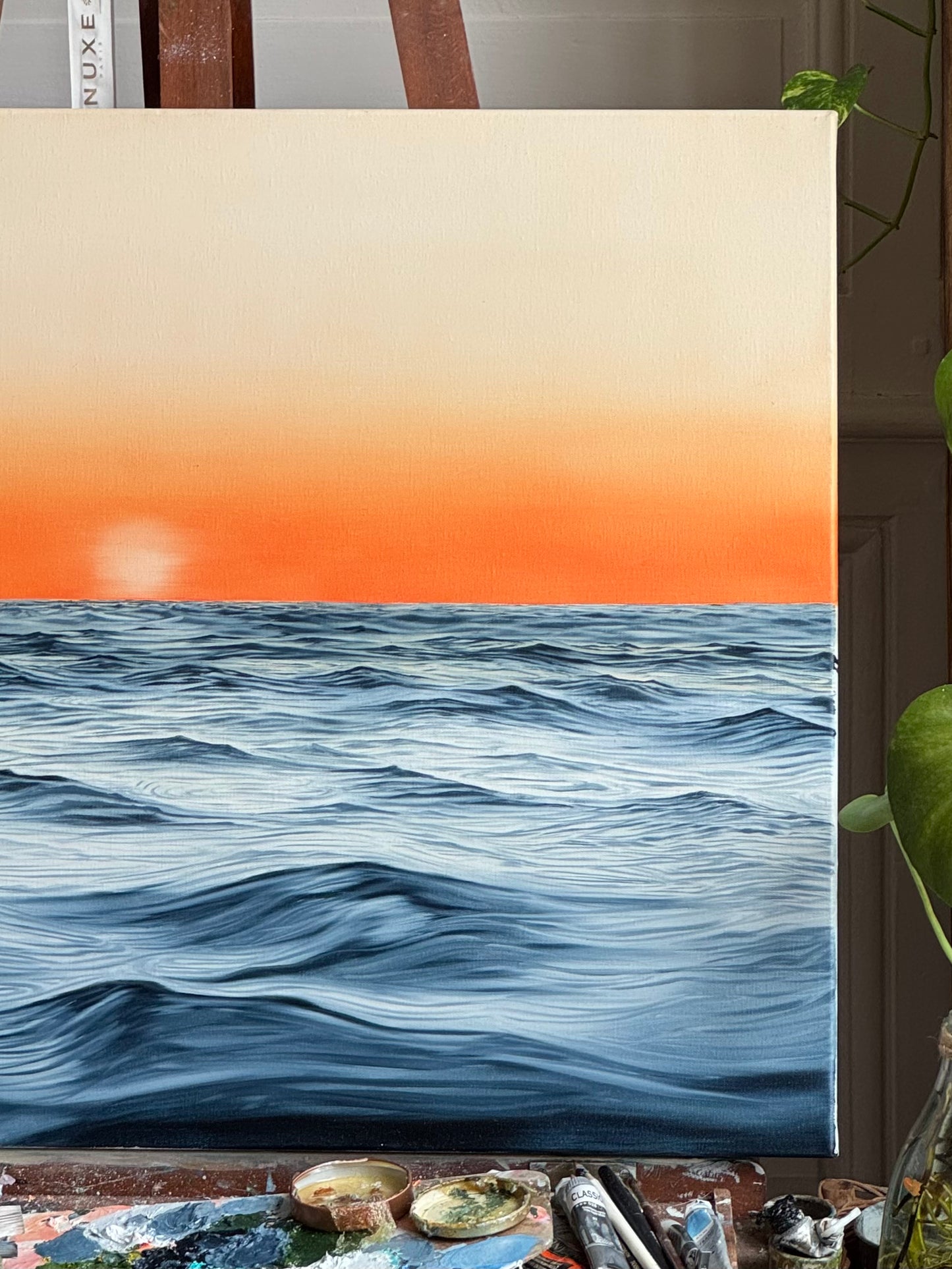 Révérence - Peinture à l'huile sur toile en coton