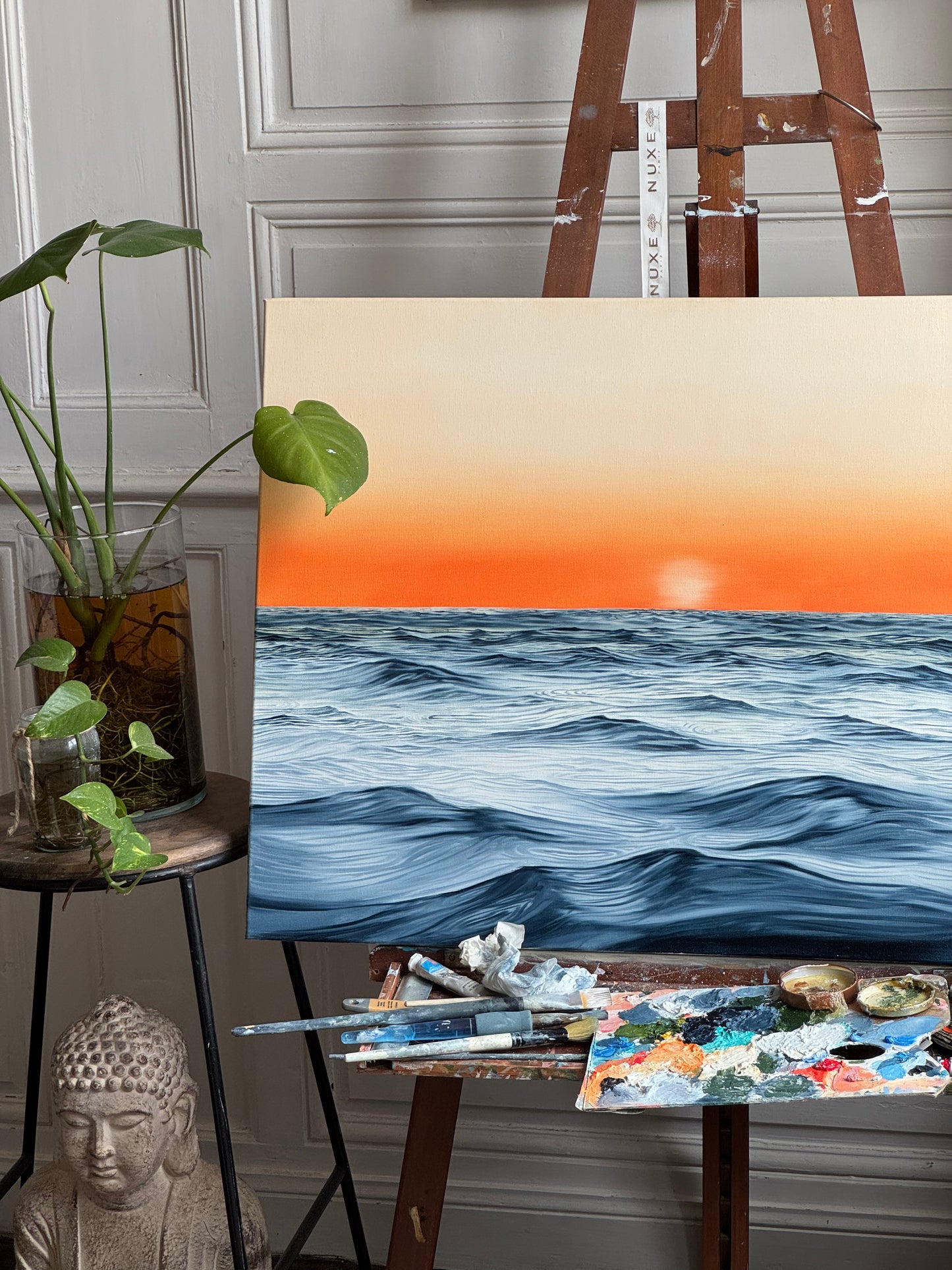 Révérence - Peinture à l'huile sur toile en coton