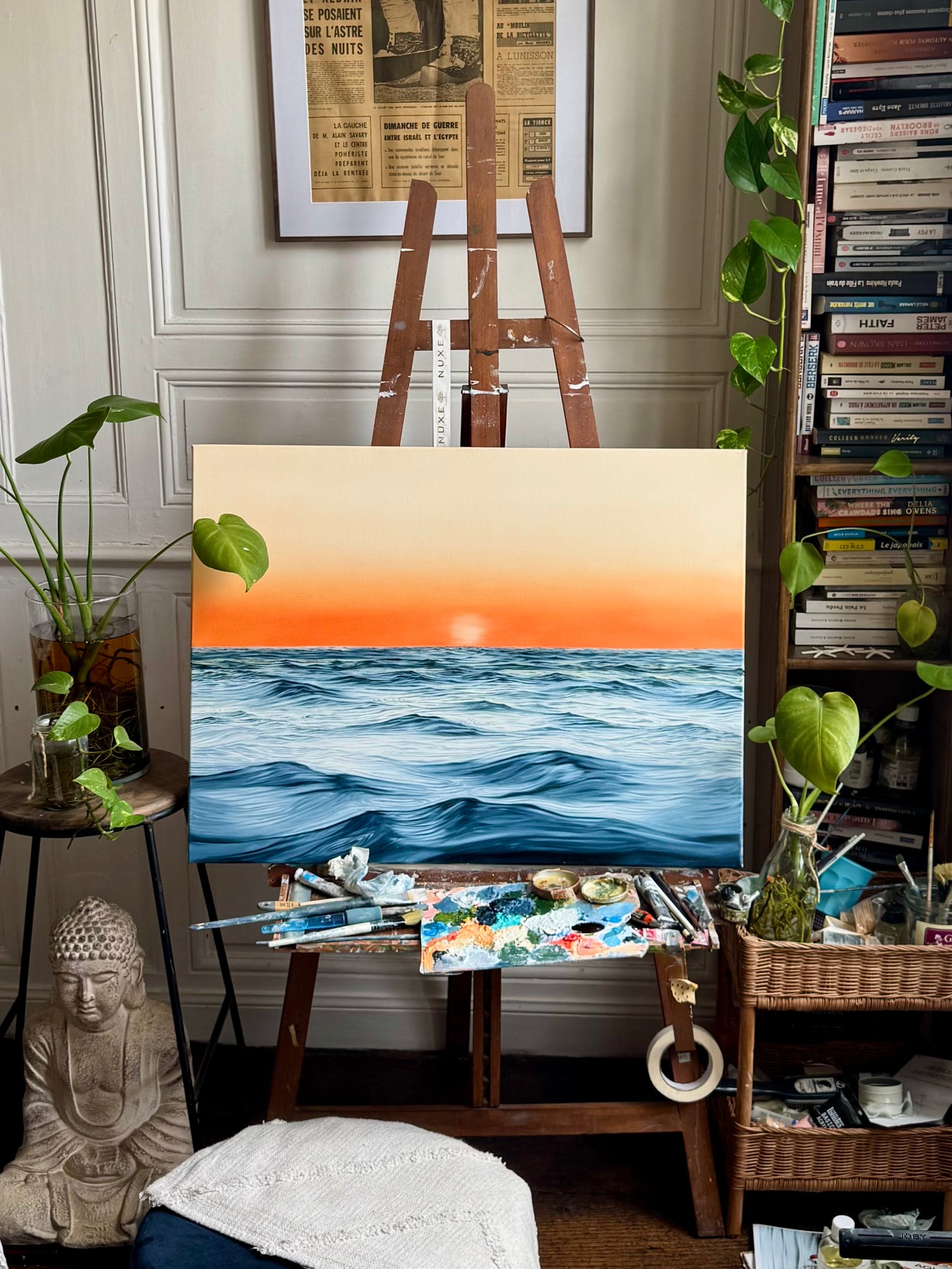 Révérence - Peinture à l'huile sur toile en coton
