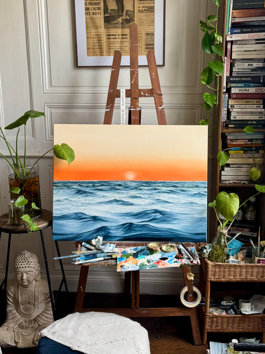 Révérence - Peinture à l'huile sur toile en coton