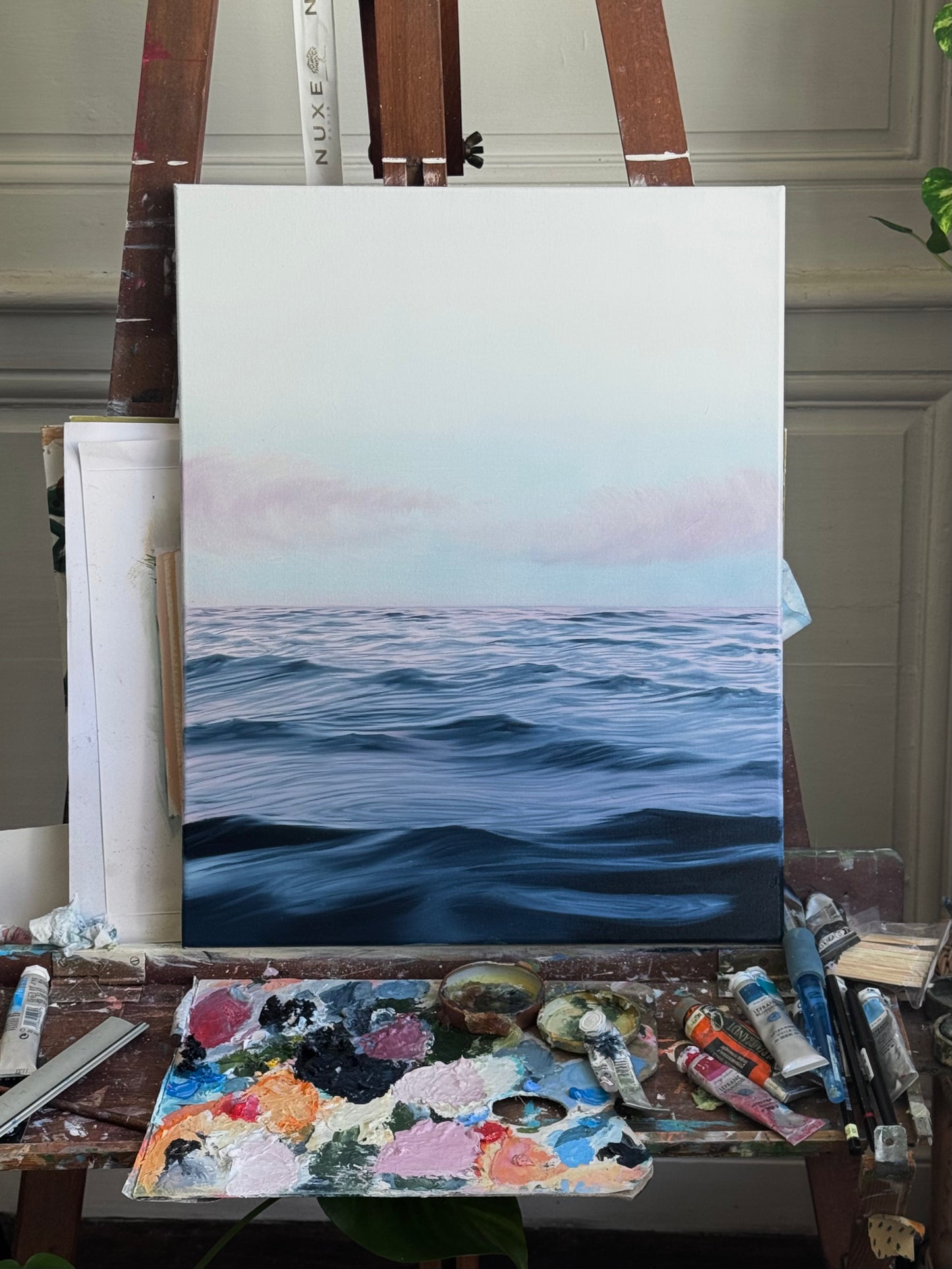 Verveine - Peinture à l'huile sur toile en coton