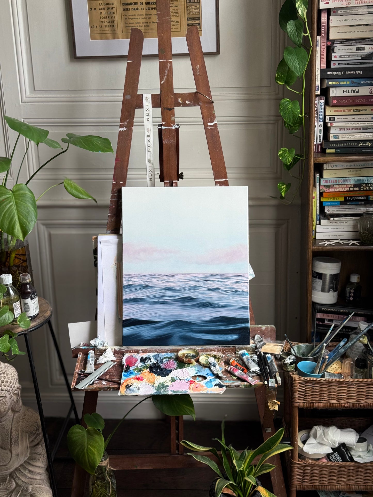Verveine - Peinture à l'huile sur toile en coton