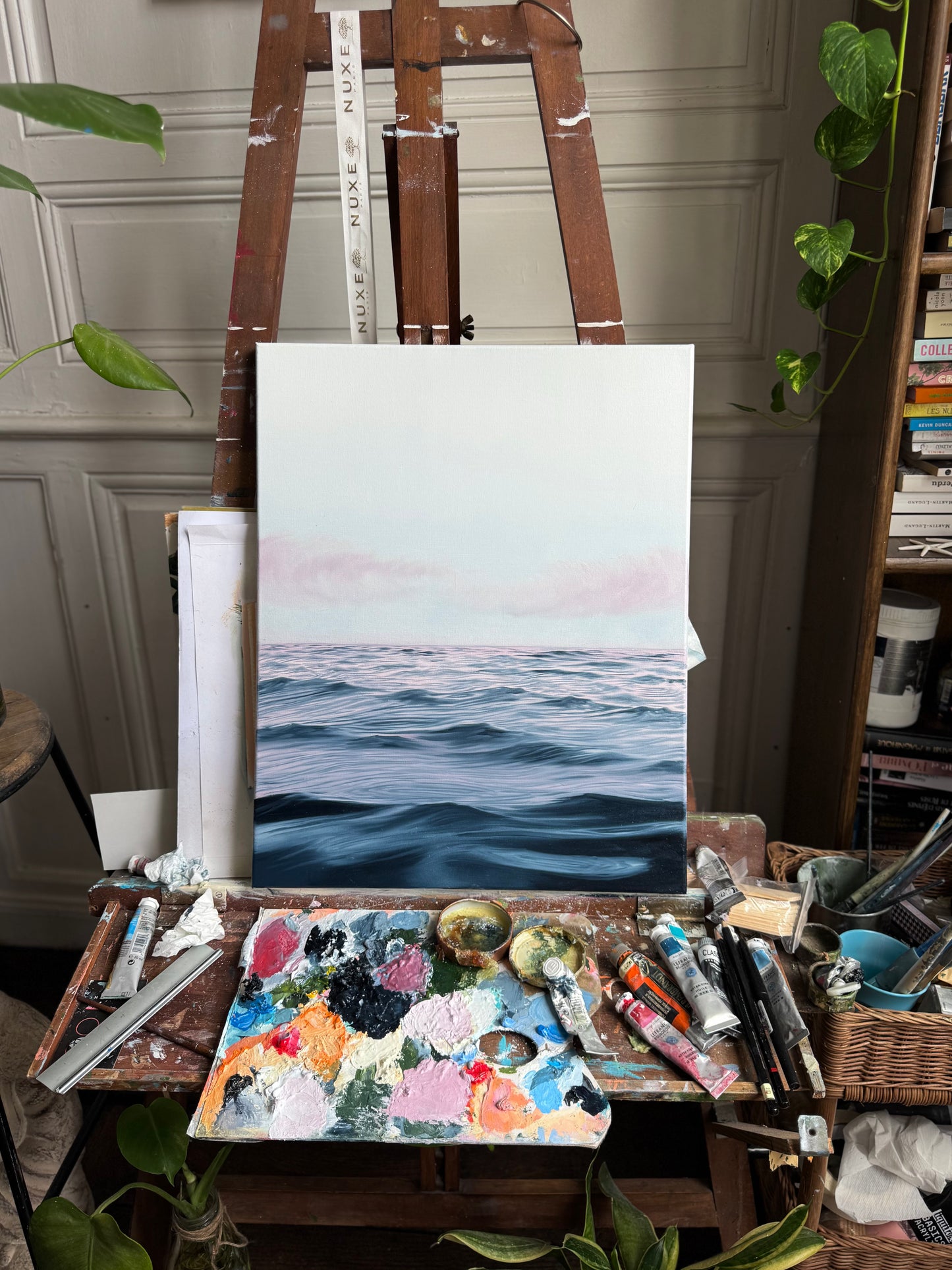 Verveine - Peinture à l'huile sur toile en coton